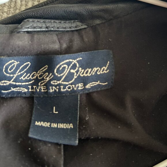 Lucky Brand Black Leather Jacket - Picture 5 of 6